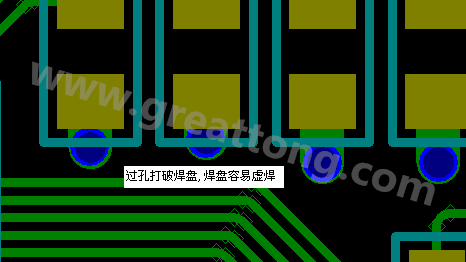 PCB設計案例分析：過孔破焊盤，造成SMT虛焊