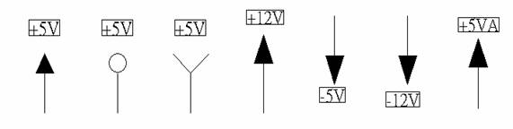 電源符號有下列幾種，可使用鍵盤 [Ctrl + Tab] 鍵切換：